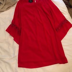 Red long sleeve dress